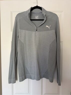 NWOT* Puma Men’s Gray Quarter-Zip Performance Sweater- Size Small